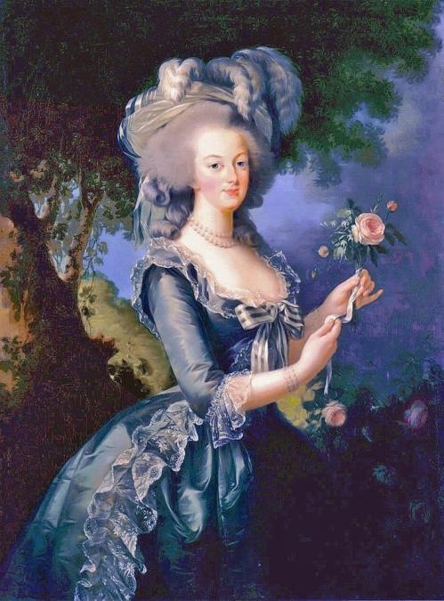 MARIE-ANTOINETTE AVEC UNE ROSE